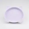 Set de Vajilla de Silicona de Grado Alimenticio para Suplementos Alimenticios Infantiles, Plato con Ventosa con Forma de Gato, Plato para Bebé para Alimentarse Solo