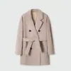 Personalizado~Marca M Lana Impregnada de Yodo 101801 Longitud Media 10% Cachemira 26% Lana Virgen Abrigo Cruzado para Mujer, Otoño/Invierno