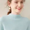Suéter de Cachemira Baicaierong Otoño/Invierno 2026 para Mujer con Cuello Semi Alto, Diseño Versátil, Tejido de Lana