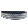 Cinturón ancho elástico de diamantes de imitación brillantes con incrustaciones de diamantes completos, cinturón elástico de moda de cristal para mujer que combina con todo