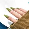 Esmalte Adesivo Sólido para Unhas Postiças de Comprimento Médio Quadradas Europeias Manicure Removível Adesivos Foscos para Unhas