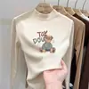 Nueva colección de otoño e invierno: Camiseta base de cuello alto para niñas, top infantil simple y versátil, camiseta de terciopelo alemán de manga larga para niñas pequeñas