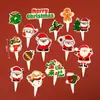 Taza de papel para pastel de Navidad tarjeta de decoración inserción Claus de Papá Noel caja portátil muñeco de nieve alce fiesta feliz festiva enchufe