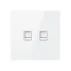 Fabricantes para comercio exterior 86 enchufe de interruptor de vidrio dos control simple doble nuevo interruptor de espejo brillante ultradelgado