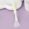Mango Inclinado Cabeza Suave Cepillo de Silicona para Mascarilla Facial Spa Brocha para Mascarilla Facial de Silicona Salón de Belleza