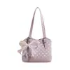 Bolsa de Ombro Grande Capacidade Estilo Coreano para Mulheres 2026 Novo Modelo Bolsa Quadrada Pequena com Estampa Simples de Bolinhas Bolsa de Cesta Fashion