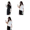 Camiseta Feminina Ruoxin Estilo High-End com Cadarço para Ajuste na Cintura, Emagrecedora, Manga Curta, Design Único com Cadarço, Novidade para o Verão 2026