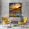 Pintura de diamantes 5D DIY, diamantes completos, paisaje de atardecer en la playa, mosaico, bordado, conjunto combinado de pintura decorativa, venta al por mayor de fábrica