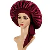 Amazon Venta al por mayor Transfronteriza Gorro de Noche de Satén Pañuelo para la Cabeza Lazo Cinta de Alta Elasticidad Sombrero para Mujer Imitación de Seda Gorro para el Cuidado del Cabello