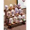 Color Nogal Caja Misteriosa Soporte de Exhibición de Almacenamiento Estante para Figuras Entrada Adorno Pequeño Organizador de Niveles