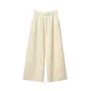Garantía de Calidad Seda Real Cómodo Temperamento Mujer de Mediana Edad Nuevo Estilo Chino Clásico Primavera Otoño Versátil Pantalones de Pierna Ancha Pantalones Casuales