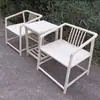 Silla de Madera Maciza en Forma de Media Luna Nuevo Estilo Chino Silla Circular Silla con Respaldo de Peine Silla con Tallado de Sombrero Oficial Silla para Mesa de Té Silla de Comedor Moderna Tubo Tapa Fuerte