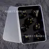 Set de Dados Personalizado para el Juego de Mesa Dungeons and Dragons, Juego de 7 Dados Multilaterales Dnd Rpg de Cristal Gris-Negro Transparente