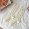 Calcetines Finos de Media Pantorrilla para Mujer de Primavera y Verano, Estilo Coreano Ins Estilo Ballet Calcetines de Algodón, Calcetines Largos Sin Costuras para Mujer