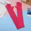 Guantes planos elásticos de seda de leche para fiestas de festivales, actuaciones de baile, decoración de disfraces y uso ceremonial