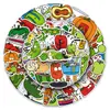 50 pegatinas originales de mercado de verduras, diseños de alimentos infantiles dibujados a mano transfronterizos, no infractoras, pegatinas decorativas impermeables para cuadernos