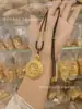 Novo Colar Bússola da Fortuna em Filigrana Cravejado com Diamantes Estilo Chinês, Luxo Leve, Versátil, Atacado