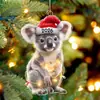 Amazon Nuevo 2026 Navidad Colgante Acrílico Animal Sombrero de Navidad Transfronterizo Decoración Árbol de Navidad Colgante Venta al por Mayor