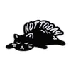 Série Gato Preto Desenho Animado Broche Redondo Geométrico Casual Mais Fácil de Combinar Insígnia com Letra Inglesa Acessórios para Roupas Mochilas Joias
