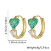 Distrito de Lu INS estilo dulce y encantador chapado en cobre oro de 18 quilates circón gota de aceite amor aretes geométricos mujer explosivos transfronterizos