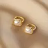 Brincos Quadrados Geométricos Retrô Franceses, Brincos de Moda Exquisitos e de Alto Padrão, Brincos Versáteis e Personalizados para o Dia a Dia
