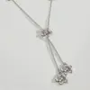 Collar de Metal con Borla y Flor Transfronterizo Europeo y Americano Diseño de Nicho Cadena para Clavícula Collar de Lujo Ligero Alta Gama para Mujeres Venta al por Mayor