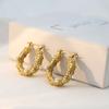 Pendientes Redondos de Acero Inoxidable Estilo Vintage de Alta Venta Transfronteriza con Incrustaciones de Circonita y Perla para Mujer, Pendientes de Lujo Ligero de Alta Gama de 18K