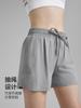 Shorts Deportivos Falsos de Dos Piezas para Mujer Verano Frescos de Secado Rápido Transpirables con Cordón Pantalones de Fitness Tejidos Antiluz Pantalones de Yoga de Tres Partes