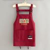 Delantal de Moda Estilo Coreano Repelente al Agua para el Hogar, Cocina, Cocinar, Cintura Corta, Dibujos Animados, Ropa de Trabajo Especial para Catering