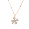 Collar de trébol de cuatro hojas para mujer S925 plata de ley colgante de trébol de la suerte cadena de clavícula de moda niche para commuting sensación de lujo ligero alta gama