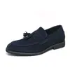 Sapatos de couro estilo britânico plus size para homens, coleção primavera/outono 2025, mocassins de camurça para exportação, sapatos casuais slip-on com franjas, mocassins masculinos