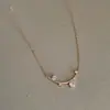 Set de brocas con sentido del diseño, colgante de tubo curvo de circón, collar de oro rosa para mujer, gargantilla de lujo ligero de nicho, cadena para clavícula