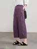 Verano 2025 Nuevo Holgado Adelgazante Cintura Alta Commuter Recortado Casual Pantalones de Pierna Ancha Pantalones Globo para Mujer