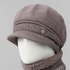 Chapéu de lã de malha de pelo de coelho para crianças outono e inverno, chapéu quente e frio para inverno, mãe, meia-idade e avó idosa, chapéu de bacia