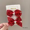 Pinza para el pelo con lentejuelas plateadas de alta gama estilo coreano, accesorios para el pelo de lazo para niños, diadema, pinza lateral para niña pequeña, tocado