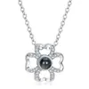 Regalo de Navidad Lenguaje del Amor Te Amo Collar Yulu Tú Alce Copo de Nieve Colgante de Aleación Venta al por Mayor