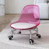 Roda Giratória de Acrílico Base de Metal Aprendizado de Andar para Bebê Limpeza de Rejunte Limpeza de Piso Pequena Cadeira Sala de Estar Banqueta Doméstica Banqueta de Piso com Rodinhas