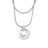 Suministro directo de fábrica collar de doble luna acero de titanio retro europeo y americano cadena de clavícula viento frío collar de mujer 14k