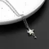 Joyería Transfronteriza Europea y Americana Collar de Estrella Corazón Estrella y Luna de Colores Diseño de Nicho Cadena de Plata Estilo Dulce Fresco Lujo Ligero