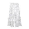 Moda Feminina Nova de Verão Moda Transfronteiriça Europeia e Americana Versátil Camisa com Estampa de Bolinhas Conjunto de Calças de Pernas Retas