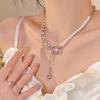 Amor costura Pearl Colar Verão ins Hip-hop Acessórios Design Sense High-grade Luz Nicho Nicho Collarbone Chain Pescoço das Mulheres