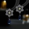 Pendientes colgantes de plata s925 con incrustaciones de circonitas, ligeros y de alta gama, para mujer, estilo retro francés, elegantes y elegantes.