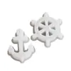 Joyas de Cristal de Amapola Colgante Grande Molde de Resina DIY Timón de Barco Ancla Adorno de Yeso Molde de Silicona Venta al por Mayor