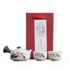 Juego de Té Kung Fu Glaseado de Copo de Nieve Caja de Regalo Juego de Cerámica con Asa Lateral para Eventos de Clientes Regalos Recuerdos de Boda Práctico
