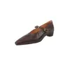 Elegantes Zapatos Mary Jane de Cuero Estilo Francés con Plataforma Oculta, Tacón Medio, Punta Cuadrada Pequeña, Zapatos de Mujer de Piel Genuina para Otoño 2026