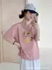 Camiseta de Manga Corta Redonda de Algodón de Bambú Suelta para Mujer de Guangzhou, Versátil y Adelgazante, Directo de Fábrica