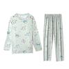 Le Meng Zi lemozic Pijama Lindo de Conejo para Mujer Traje de Manga Corta con Cuello Redondo Pijama de Seda de Leche de Dibujos Animados Juego de Dos Piezas