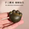 Nuevas Sandalias Verdes Mquju con Garra de Gato Linda Creativa de Madera Maciza Sin Pintura Juguete Pieza de Mano Adornos de Decoración de Escritorio