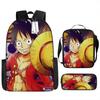 Fuente de Amazon Transfronteriza mochila de una pieza One Piece Mochila Escolar Estudiante Mochila de Luffy Bolso de Hombro Estuche para Lápices