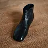 Nuevos Zapatos Planos de Moda 2026 Primavera/Otoño, Punta Redonda, Piel Suave, Cálidos, Cremallera Lateral, Tacón Plano Invisible que Aumenta la Altura